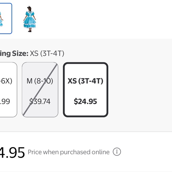 Disguise Blue and White Kids Costume Dress - Picture 5 of 5